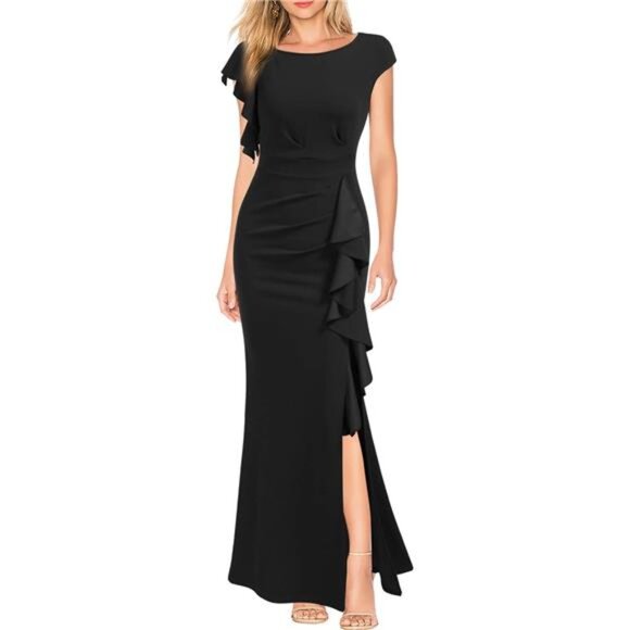 Dresses & Skirts - Women's Split Bodycon Mermaid Evening Cocktail Long Dress